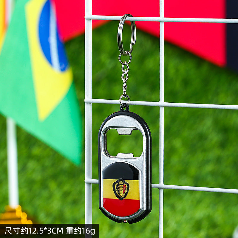 Abridor de botellas de PVC al por mayor con llavero ligero