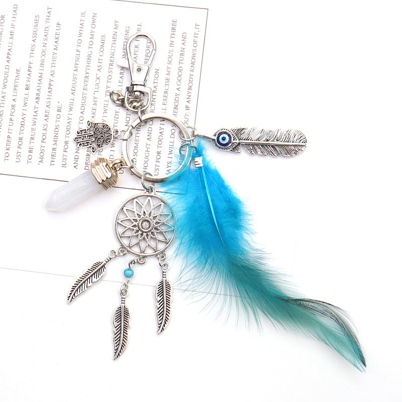 Wholesale Dream Catcher Feather Tassel Metal Keychain