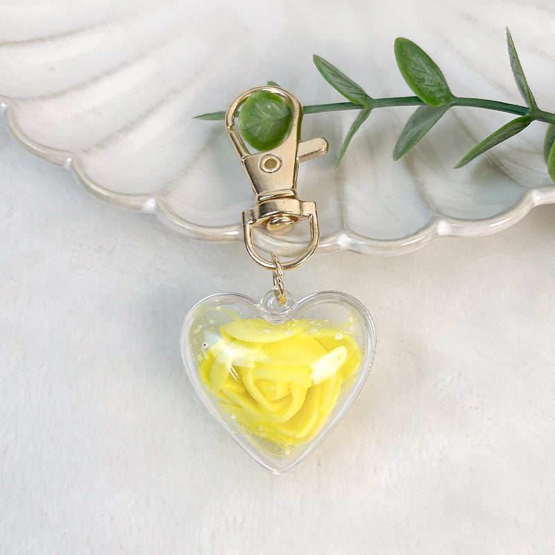 Wholesale Rose Preserved Flowers Acrylic Keychains