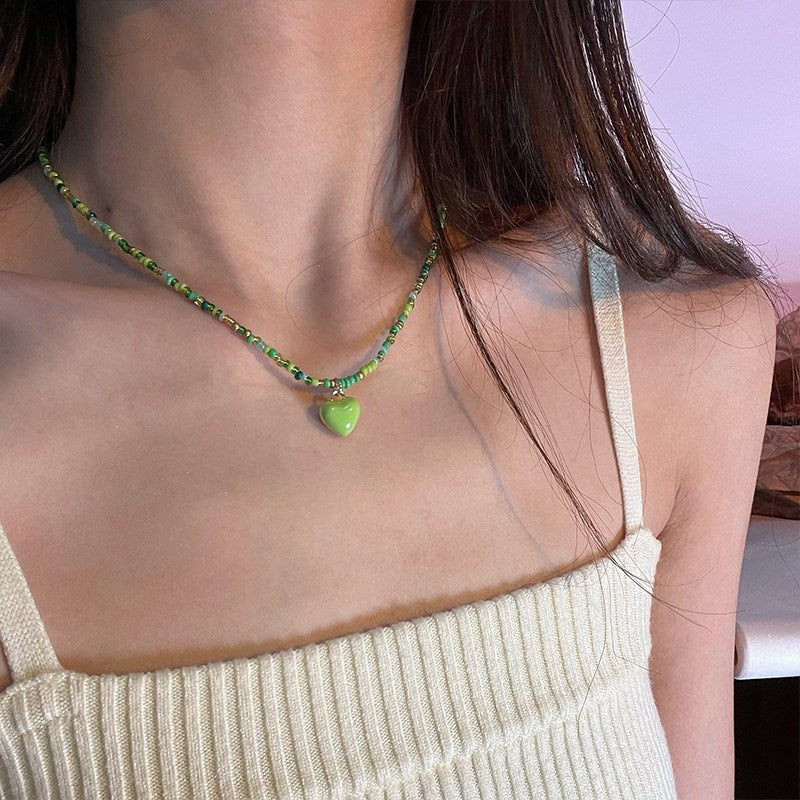 Wholesale Heart Plastic Beaded Necklaces