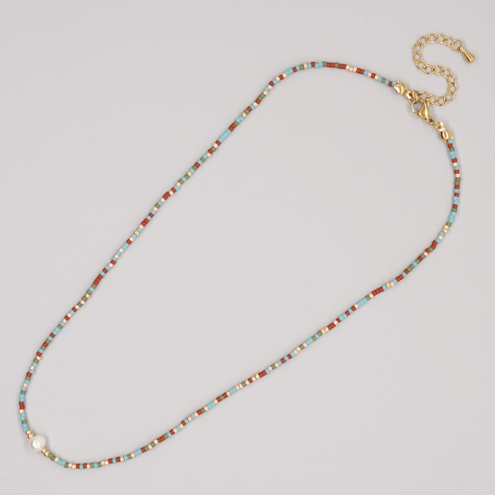 Wholesale Boho Style Handmade Beaded Glass Necklace