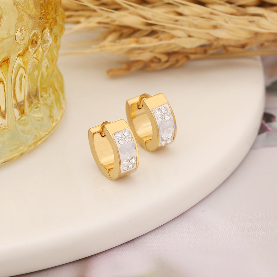 Wholesale Clay Heart Stainless Steel Earrings