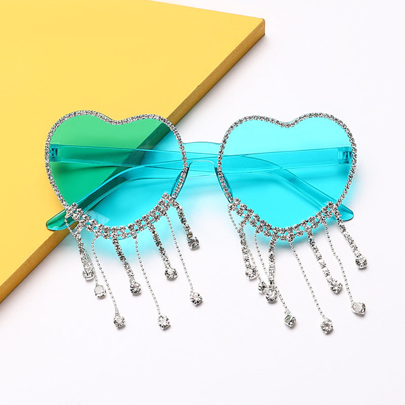 Wholesale PC Candy Color Heart Tassel Sunglasses