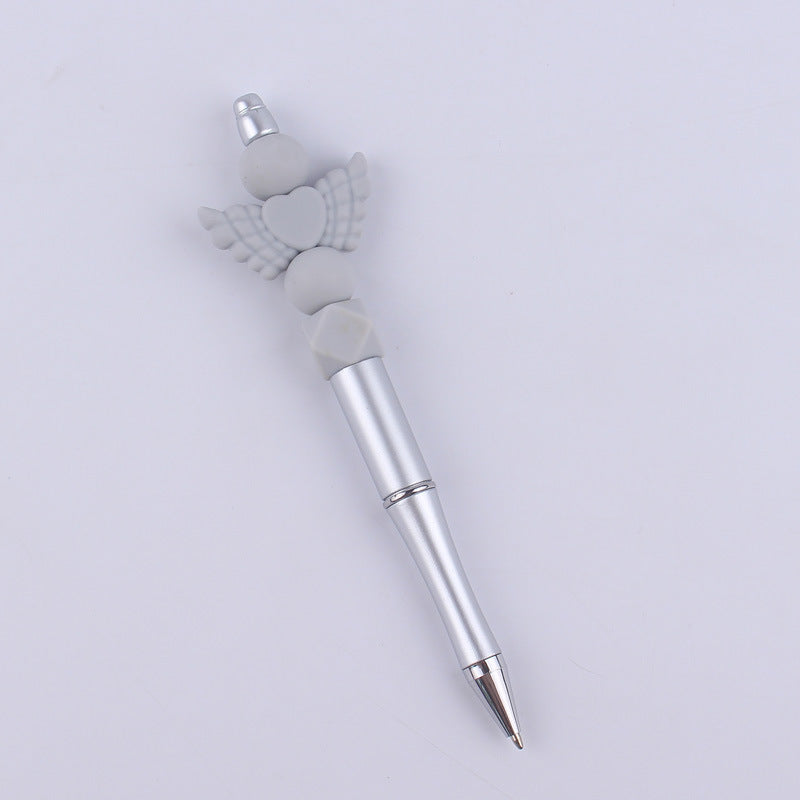 Wholesale Beadable Pens Handmade Angel Silicone Beaded Ballpoint Pen