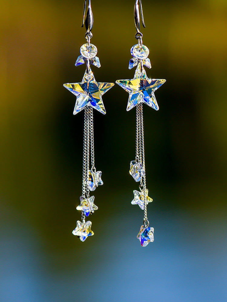 Wholesale Crystal Star Alloy Earrings