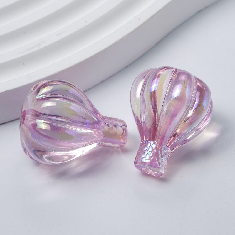 Wholesale 10pcs  UV Acrylic Hot Air Balloon Perforated Bead Accessories