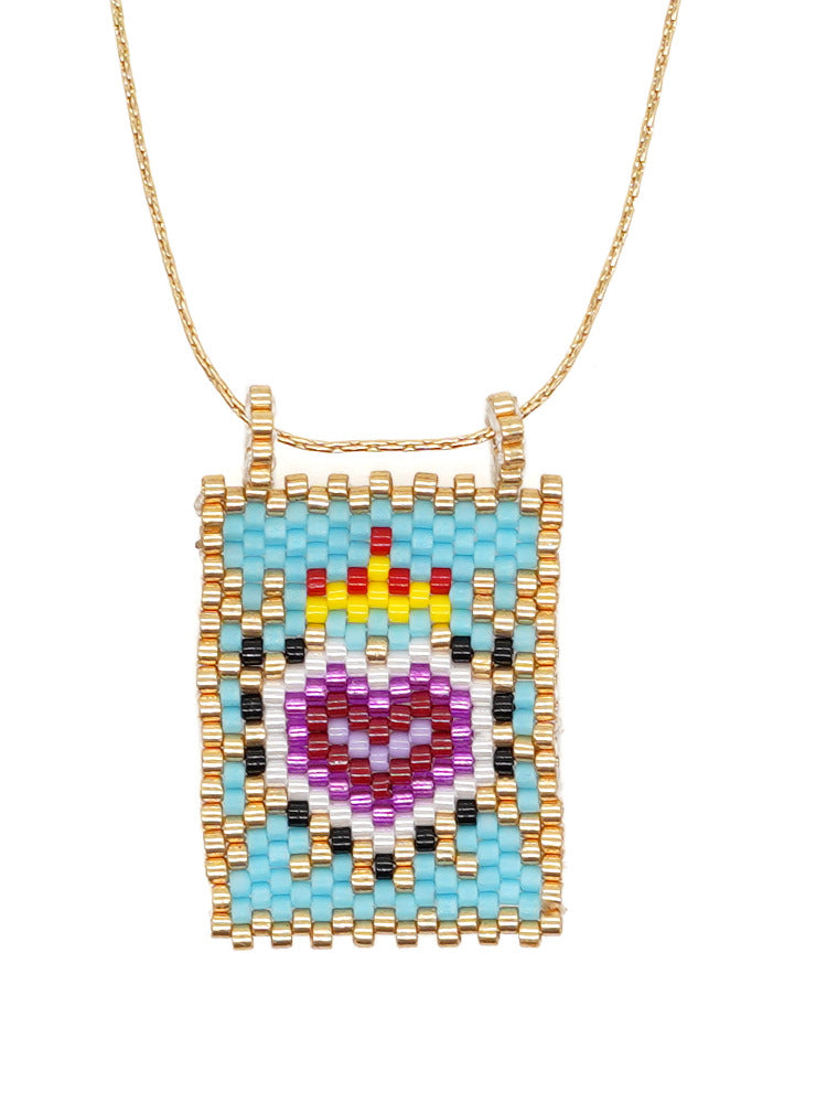 Wholesale Boho Crown Heart Cube Imitation Pearl Necklace