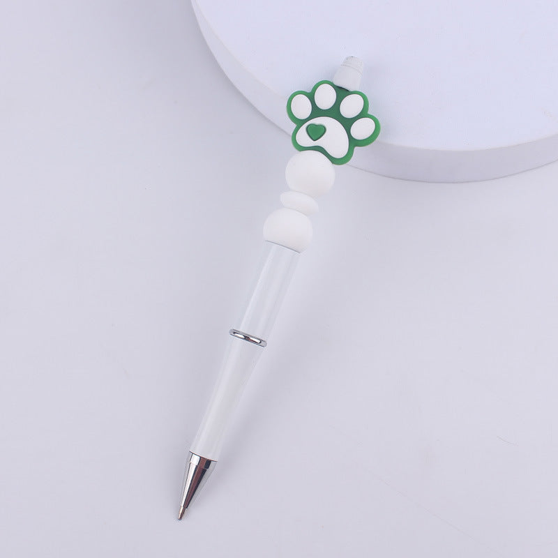 Wholesale Handmade Bead Pen Cartoon Dog Paw Silicone Ballpoint Pen