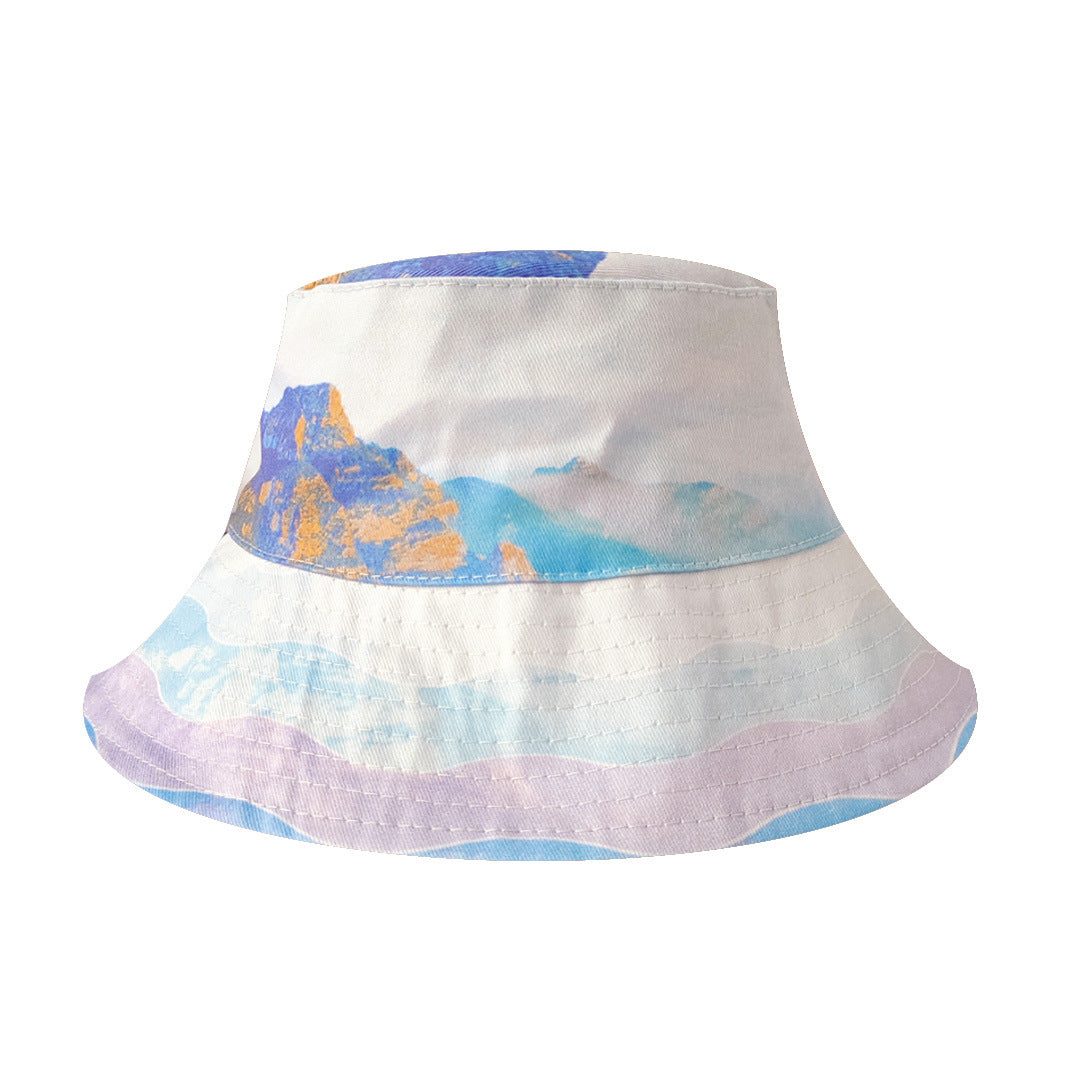 Algodón al por mayor de algodón grande Luz morada Alpine estampado Cubo de estampado