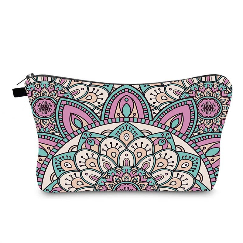 Wholesale Dacron Datura Printed Pattern Cosmetic Storage Bag