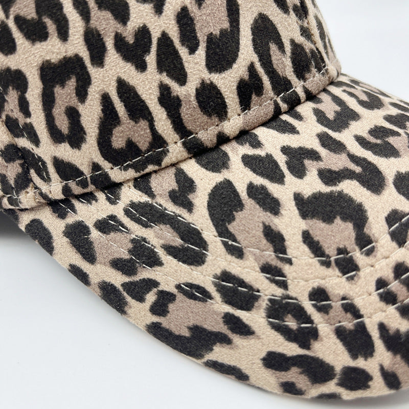 Wholesale German Fleece Leopard Print Thermal Baseball Cap