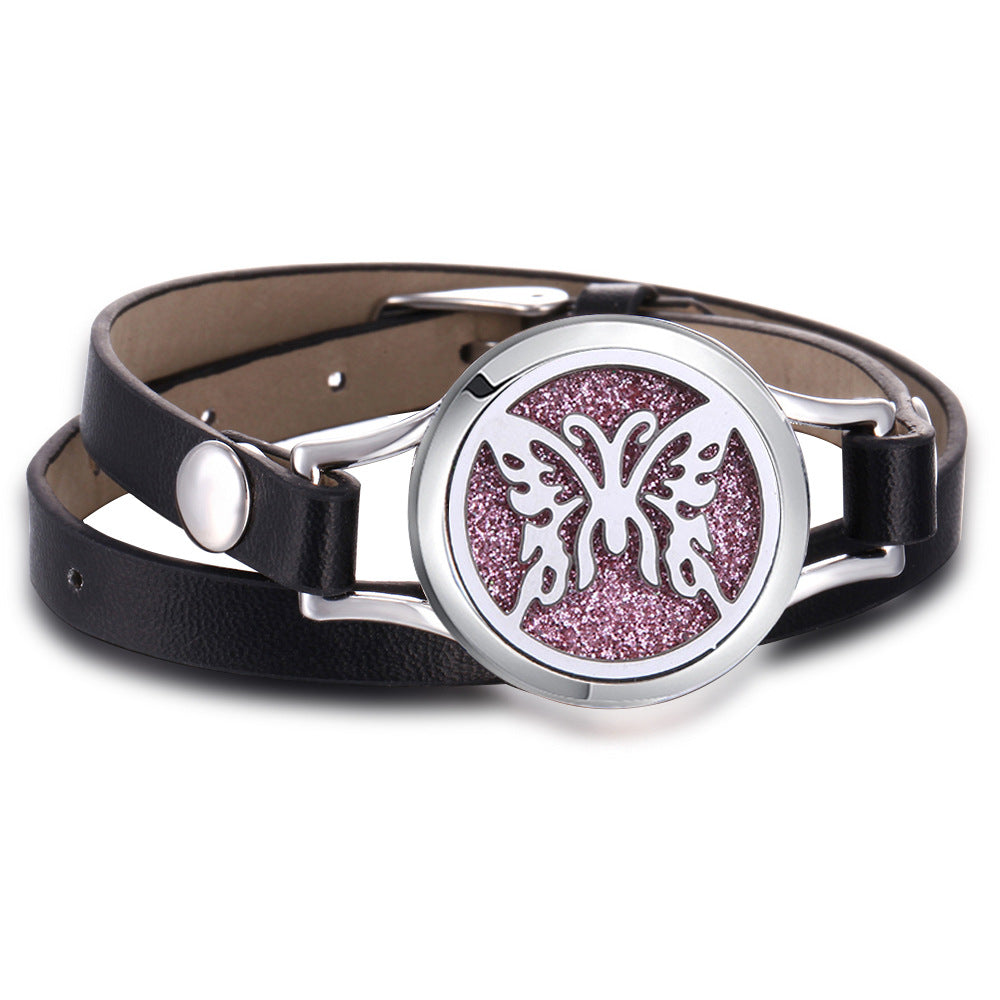 Venta al por mayor pulsera de aroma de acero inoxidable árbol de la vida