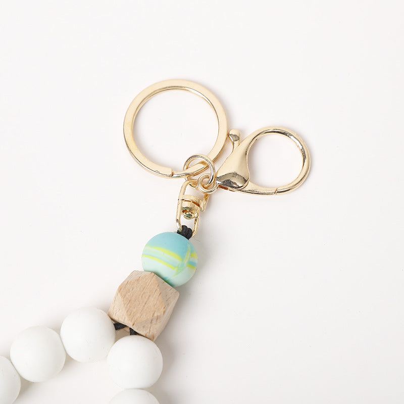 Wholesale Silicone Beaded Wrist Keychain