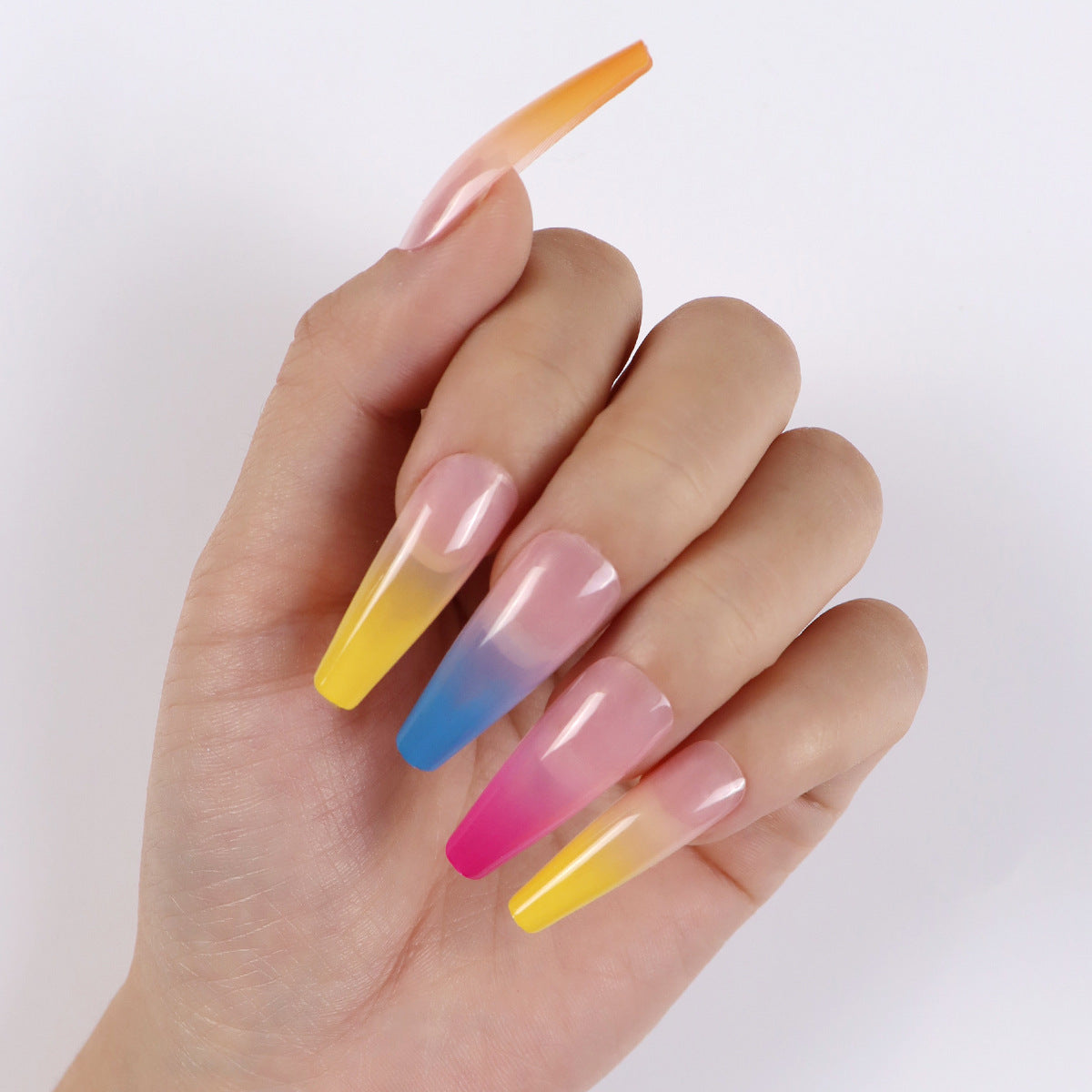 Parches de mejora de uñas largas de plástico de plástico de 24 piezas al por mayor