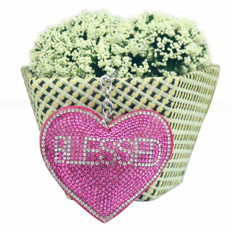 Venta al por mayor Llavero De Corazón De Diamantes De Imitación