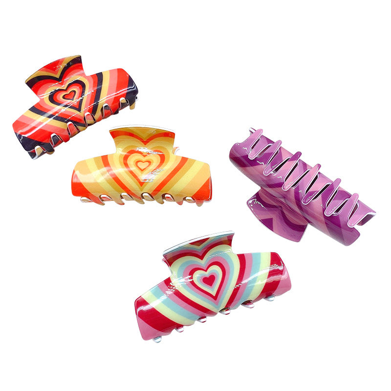 Wholesale Heart Acrylic Hair Clips