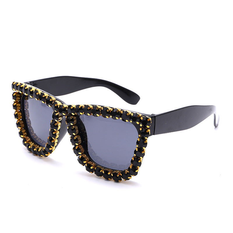 Wholesale Box Integrated Handmade Diamond Inlaid PC Sunglasses