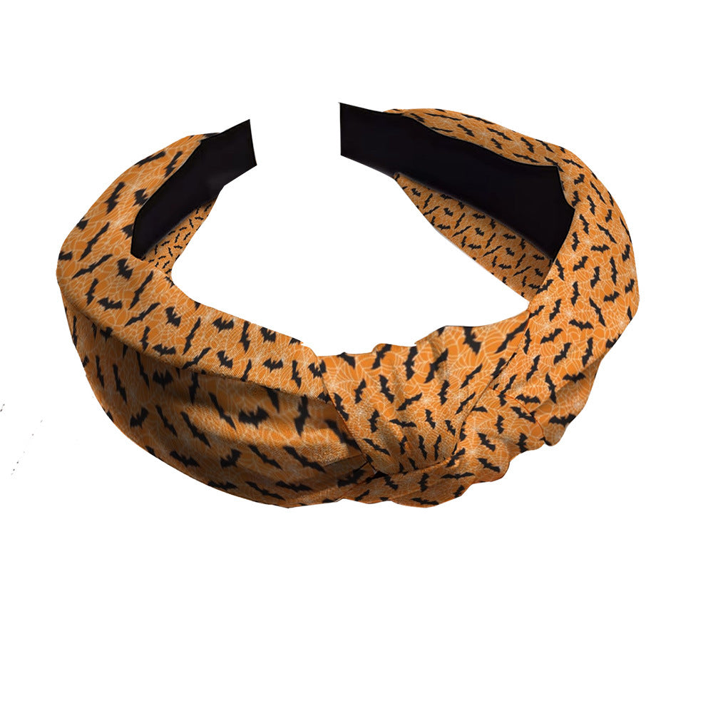 Wholesale Halloween Printed Knotted Fabric Headband
