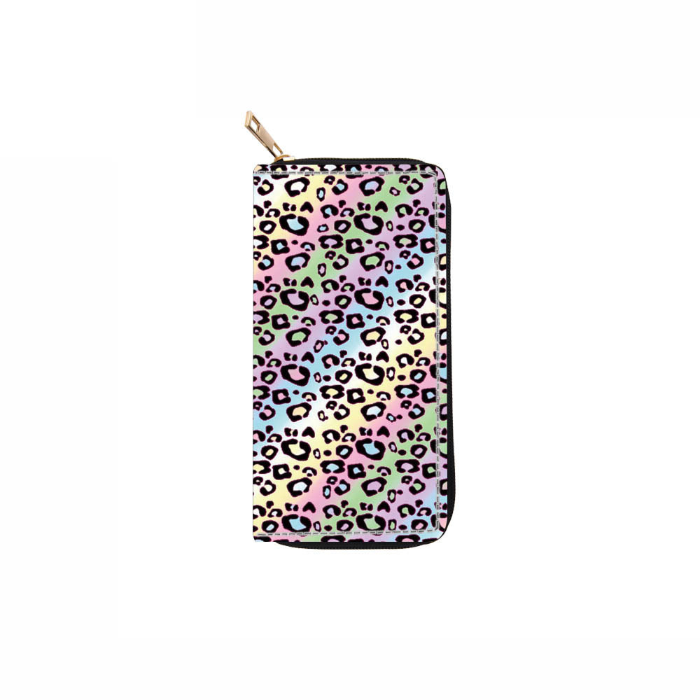 Wholesale Colorful Snake Leopard Pattern Long PU Zipper Wallet