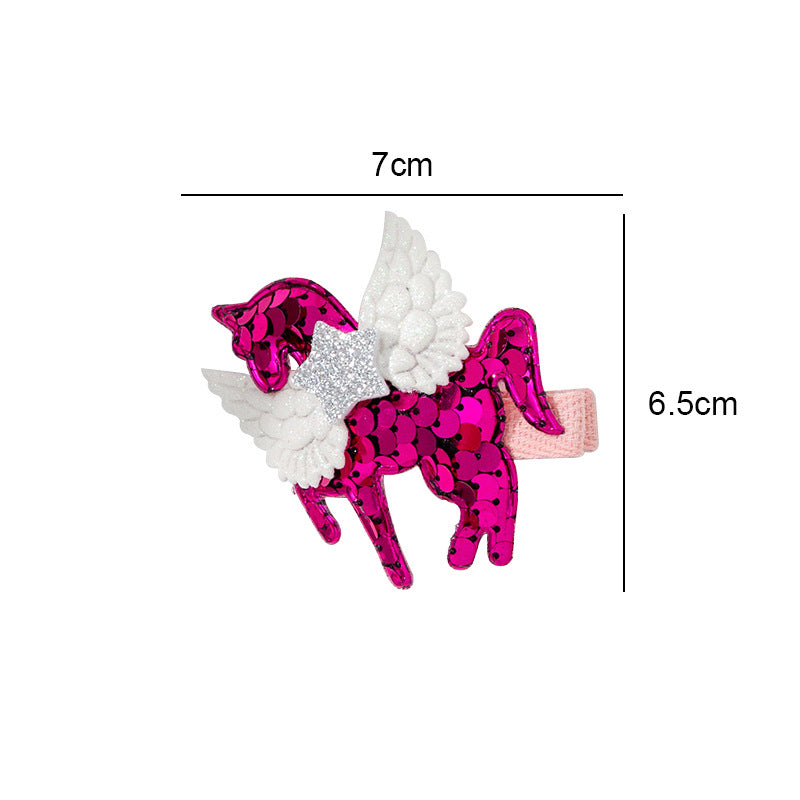 Wholesale Fabric Sequin Big Wings Children Hair Clips