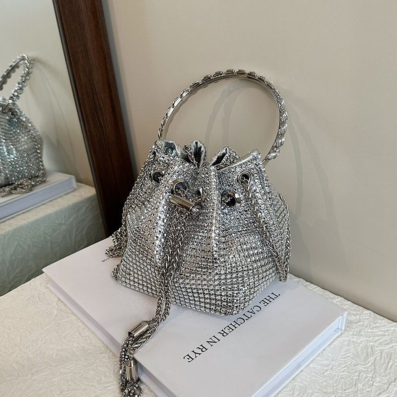 Mini Bolso Cubo Diagonal De Diamantes Brillantes al por mayor