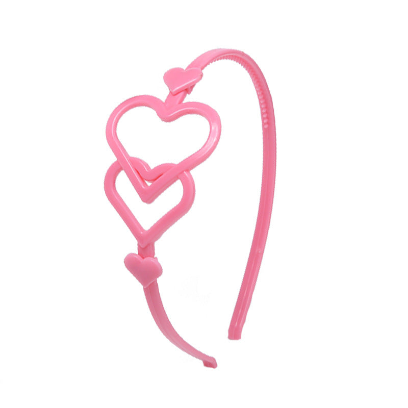 Wholesale Three-dimensional Hollow Candy Color Peach Heart Plastic Hairband