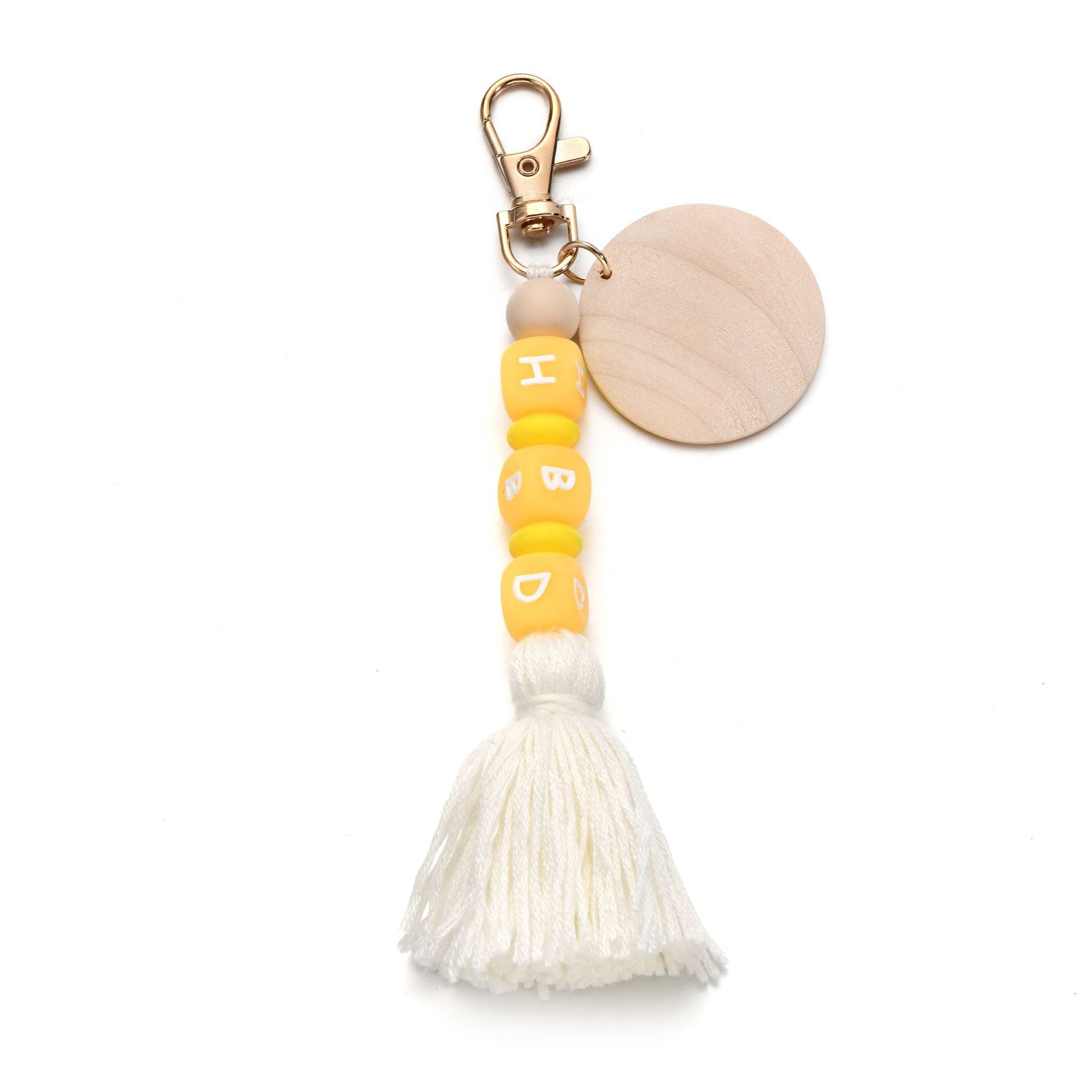 Llavero con cuentas de silicona de color luminoso al por mayor