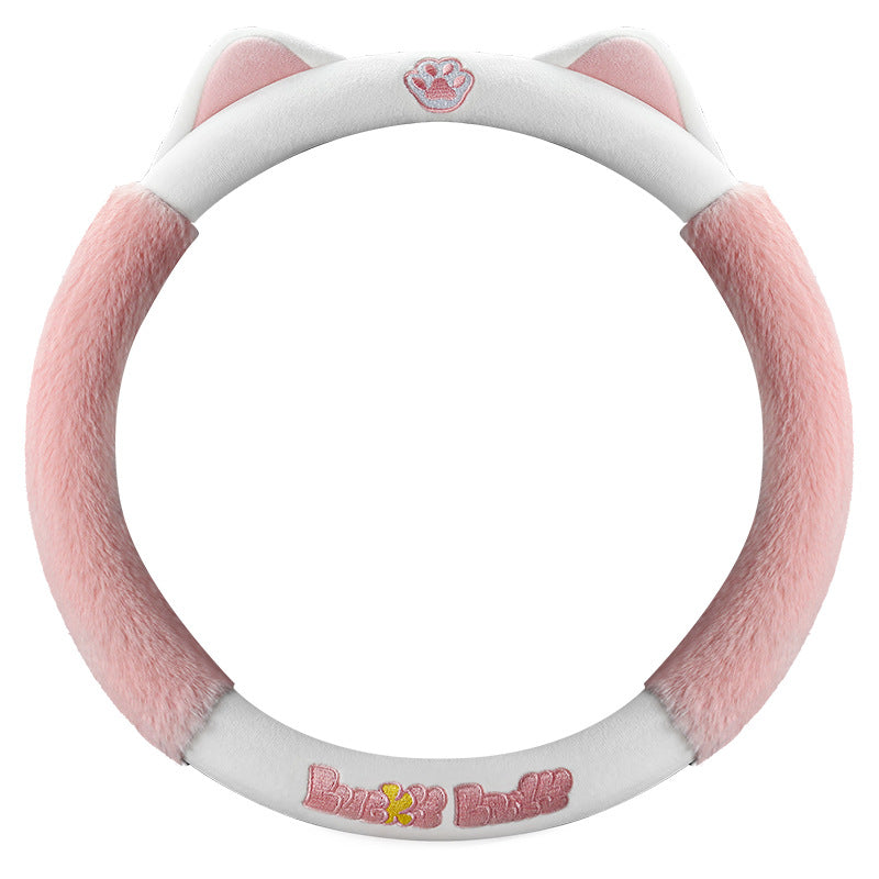 Wholesale Steering Wheel Cover Winter Cartoon Cute Car Interior Short Velvet