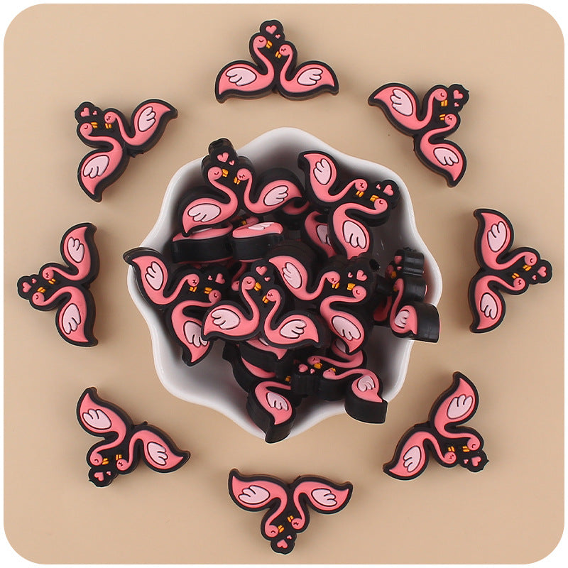 Wholesale Valentine's Day Cartoon Love Swan Silicone Focal Beads