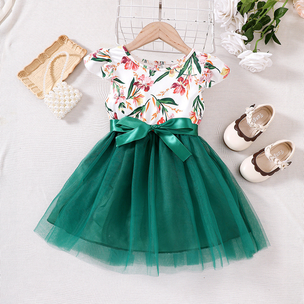 Wholesale Girls Floral Cotton Dresses Baby Clothes