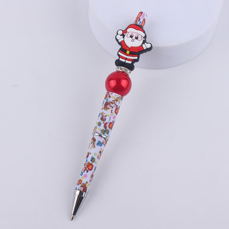 Wholesale Cute Cartoon Christmas Silicone Bead Creative Multifunctional BallPoint Pen