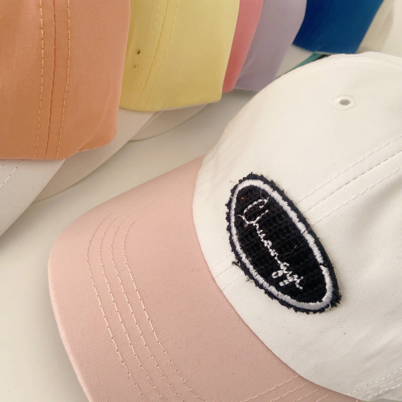 Wholesale Children's Contrasting Color Alphabet Small Label Pure Cotton Baseball Cap