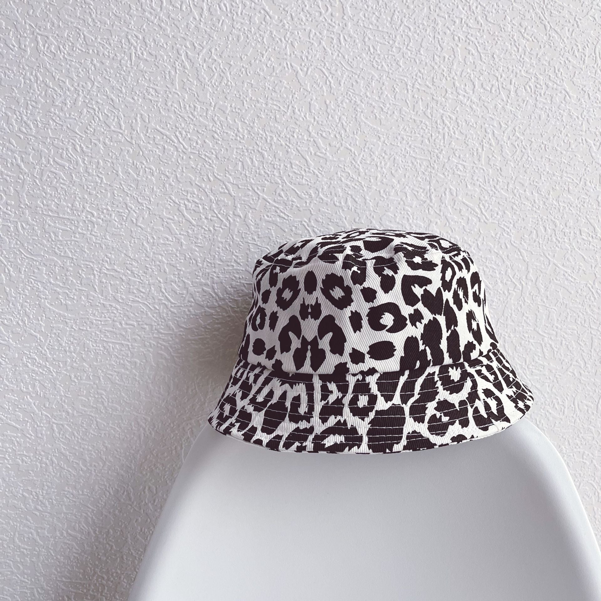 Wholesale Kids Personalized Stripe Leopard Print Cotton Bucket Hat