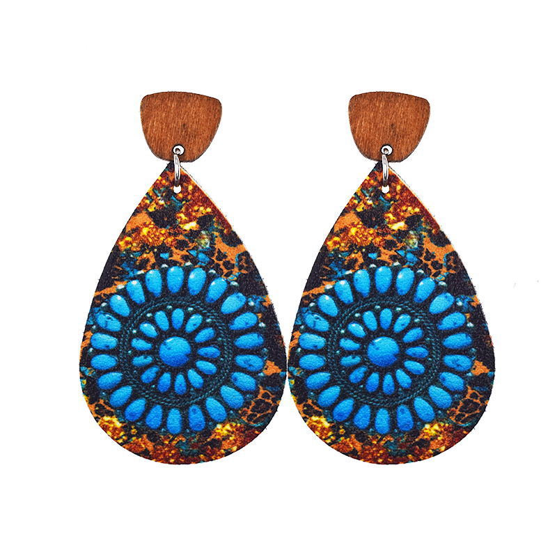 Wholesale Bohemian Western Cowboy Leather Earrings
