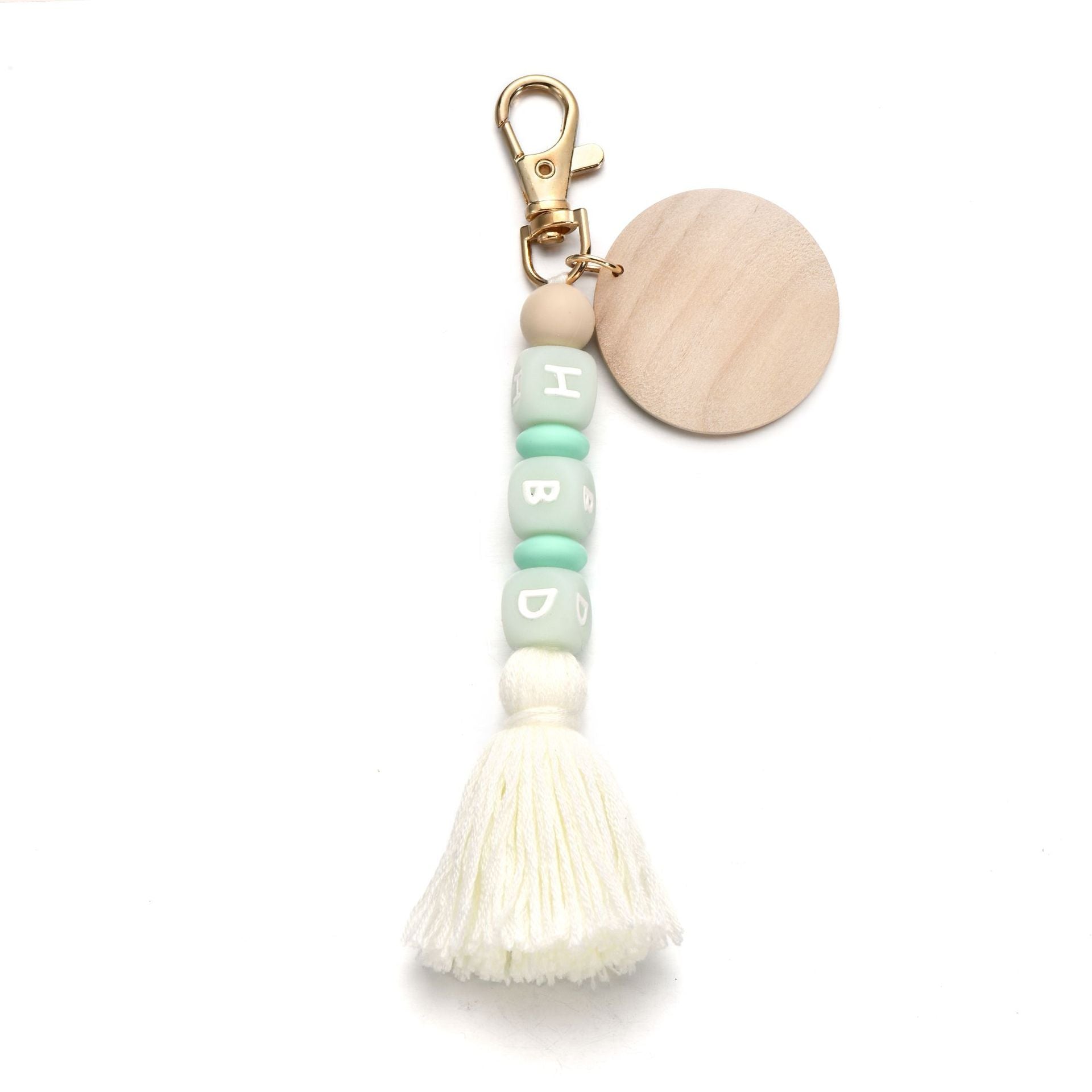 Llavero con cuentas de silicona de color luminoso al por mayor