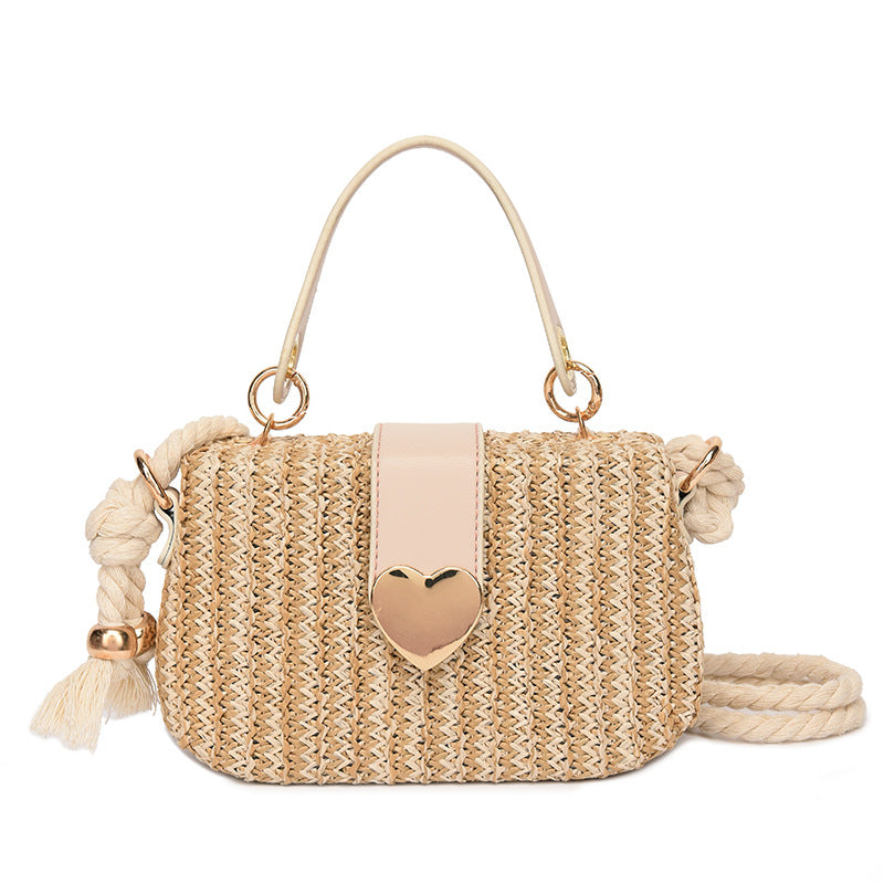 Venta al por mayor Bolsas cuadradas pequeñas tejidas de paja de un solo hombro