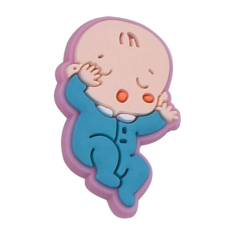 Wholesale 100PCS PVC Cartoon Denim Milk Cow Pattern DIY Shoe Buckle