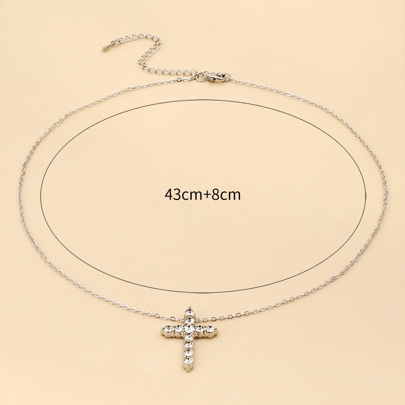 Collar De Gargantilla De Aleación De Cruz De Diamante al por mayor