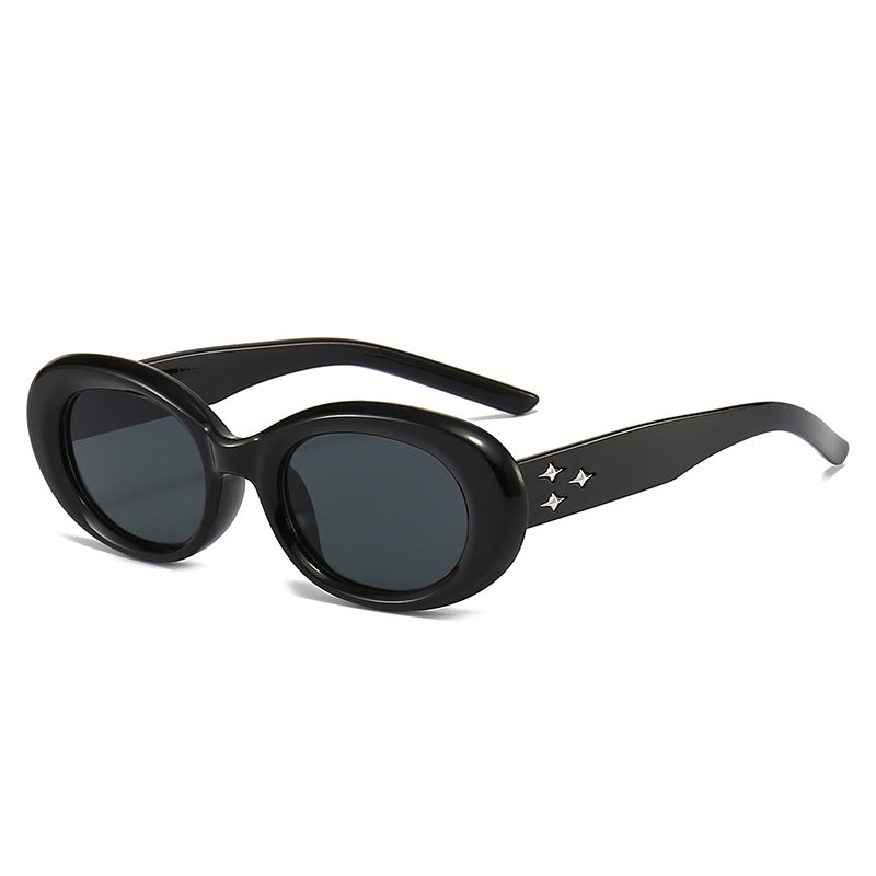 Wholesale Minimalist Retro Black Small Frame PC Sunglasses