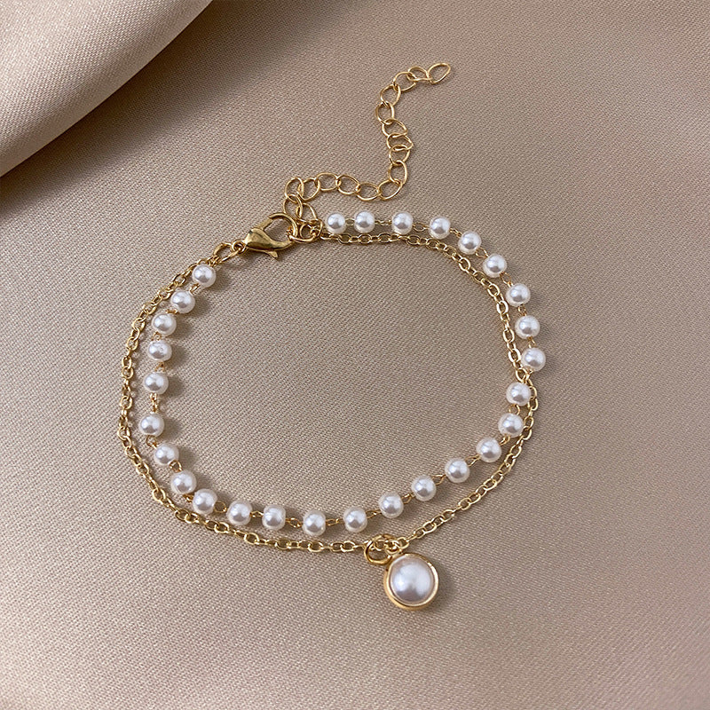Wholesale Pearl Love Heart  Dreamcatcher Alloy Bracelet