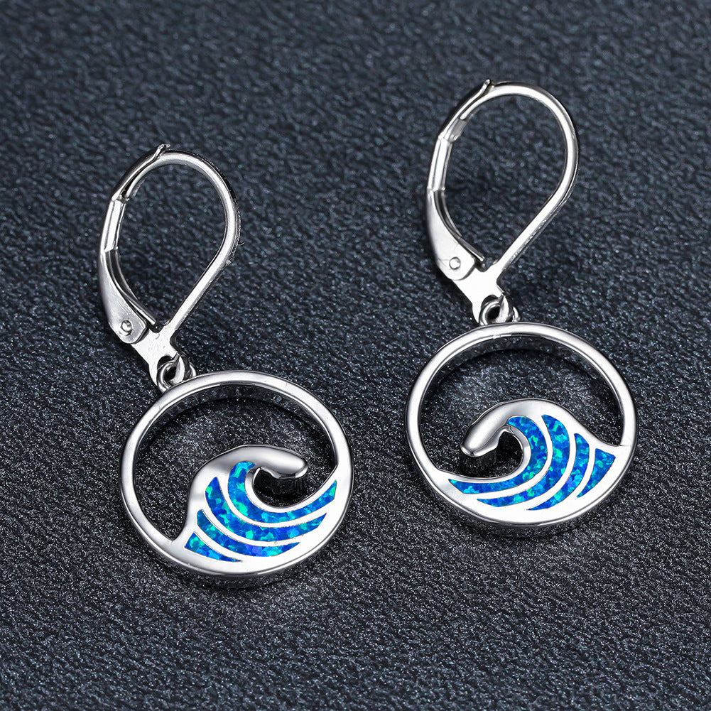 Wholesale Sea Wave Minimalistic Alloy Earrings