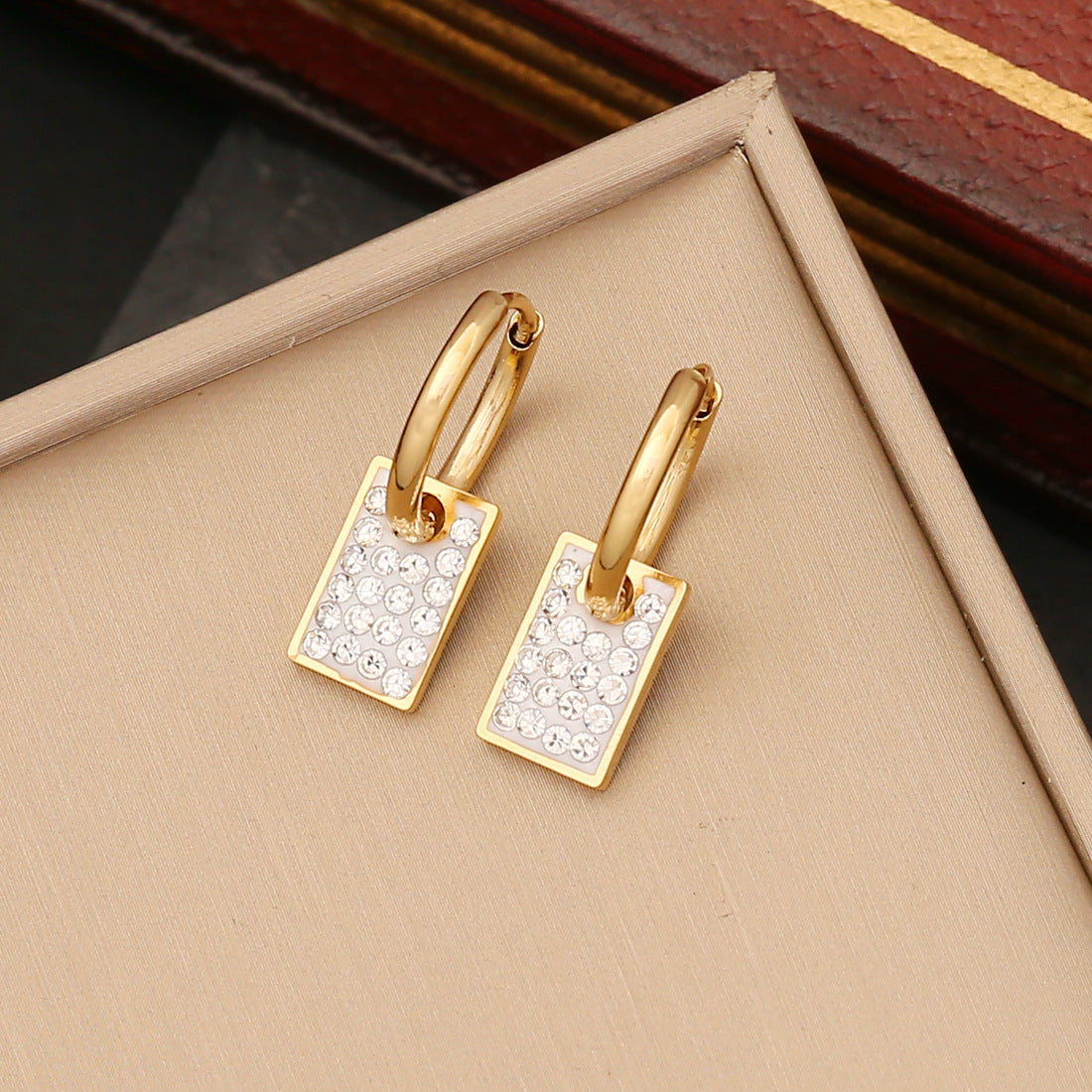 Wholesale Full Diamond Stainless Steel Earrings