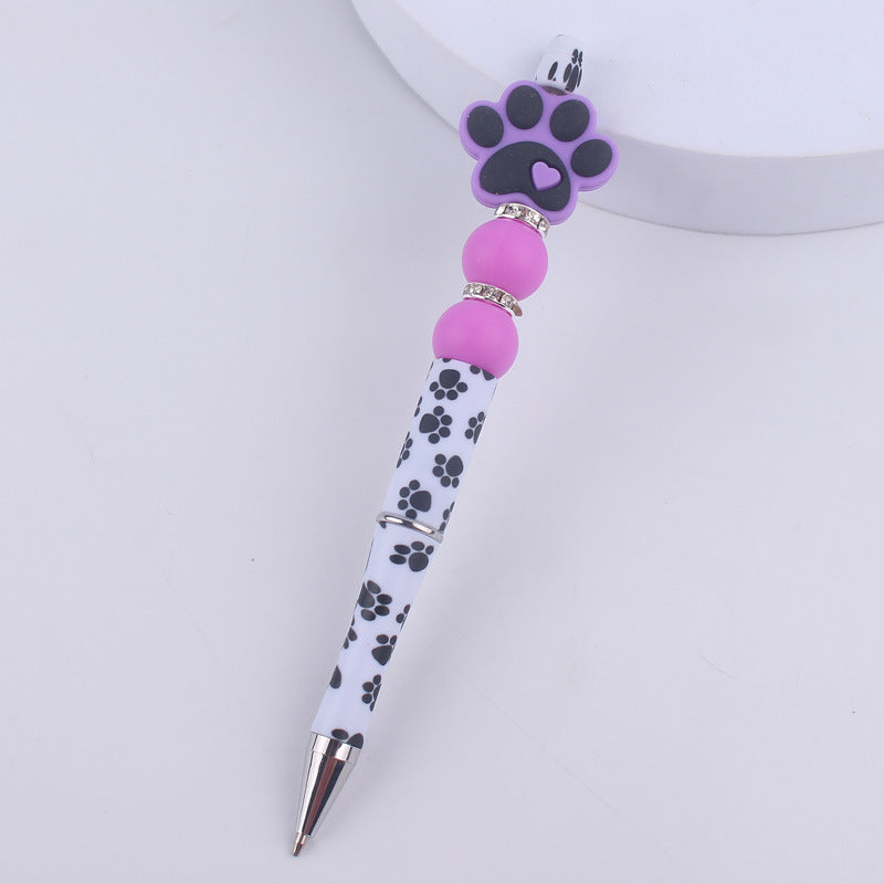 Wholesale Handmade Bead Pen Cartoon Dog Paw Silicone Ballpoint Pen