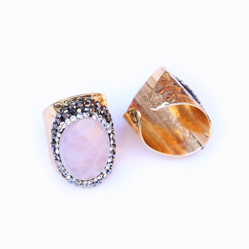 Wholesale Copper Natural Agate Stone Ring