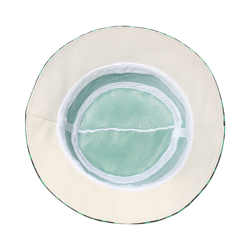 Wholesale Polyester Geometric Rhombus Check Bucket Hat