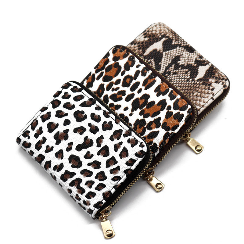 Wholesale PU Leopard Snake Zebra Print Compact Wallet