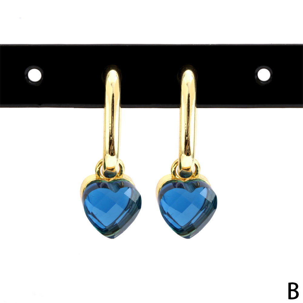 Wholesale Love Heart Pendant Copper Earrings