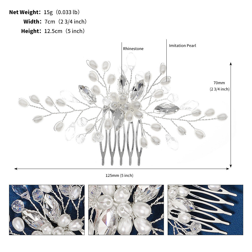 Wholesale Wedding Headwear Handmade Rhinestone Pearl Hairpin