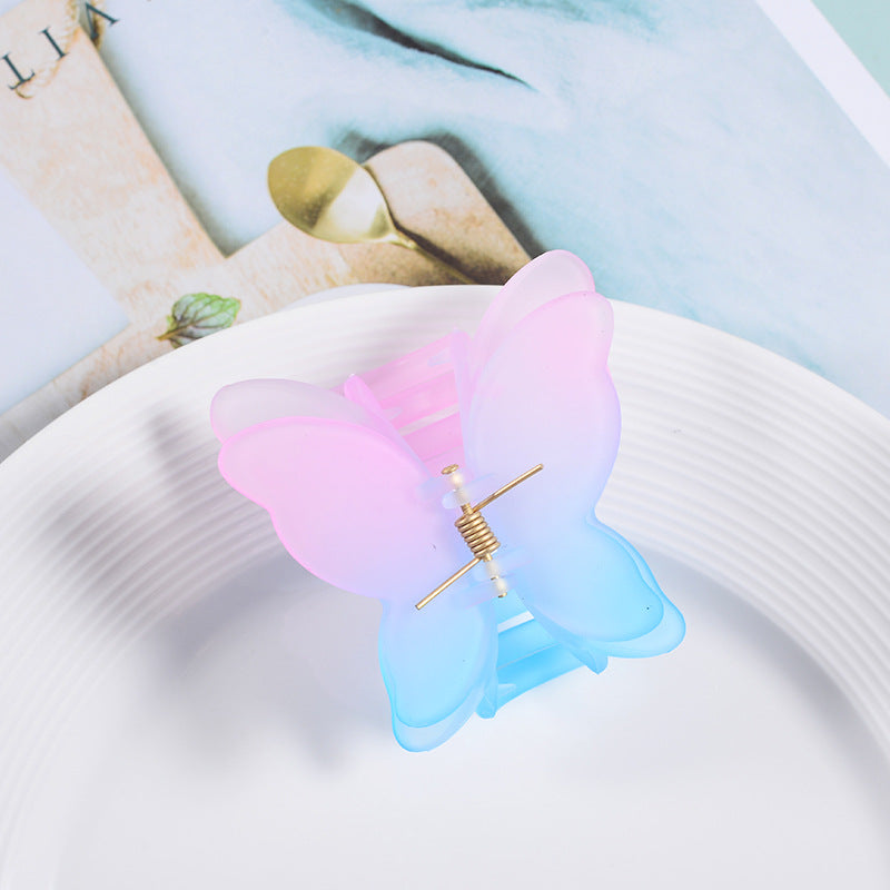 Wholesale Butterfly Gradient Matte Resin Hair Clips