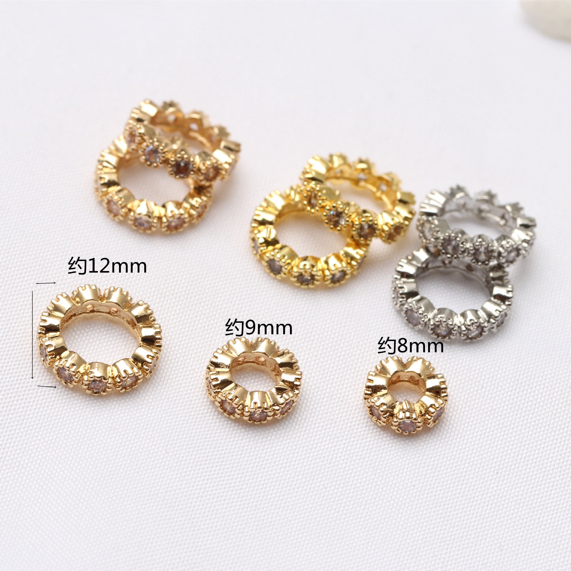 Cuentas de cobre de circón de circón de micro incrustaciones de 5 piezas al por mayor